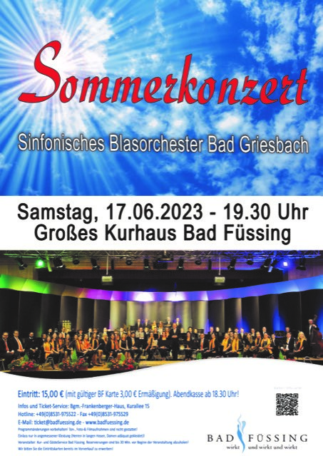 Plakat Einladung Sommerkonzert Bad Füssing