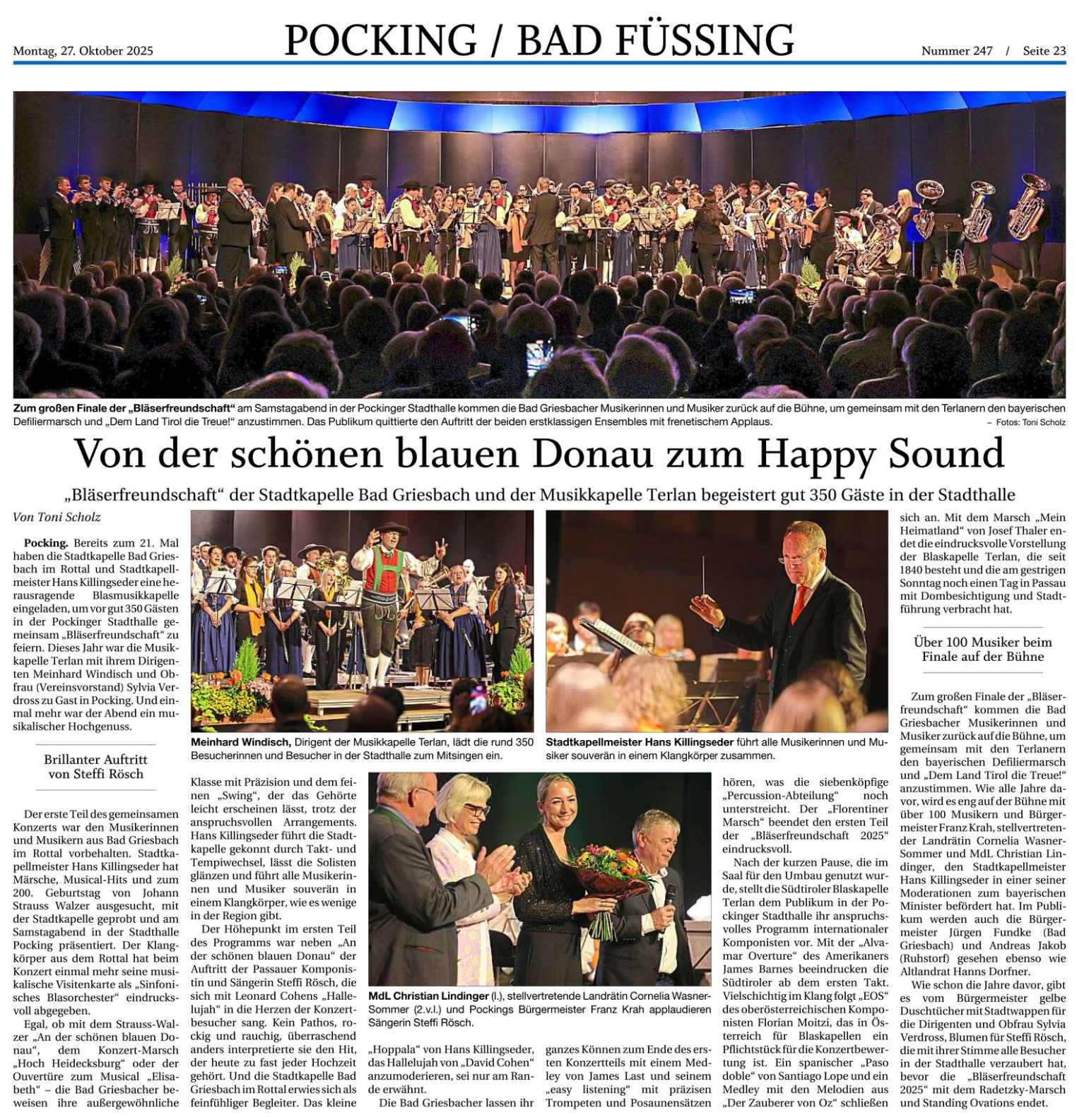 PNP-Artikel zur Bläserfreundschaft 2025